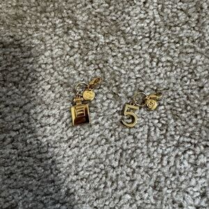 Gold perfume and Number 5 Charms